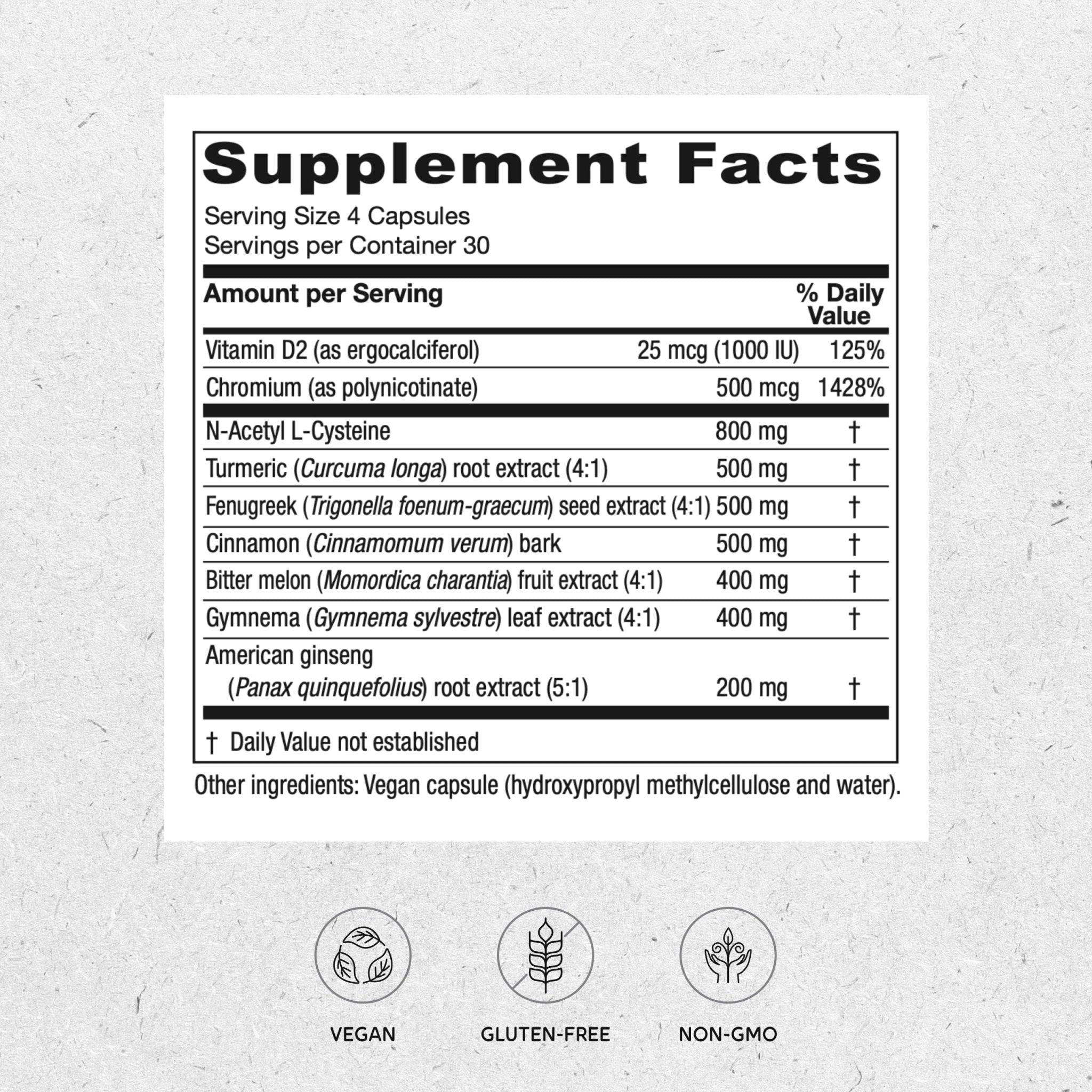 Vitanica Metabolic Manager - Herbal Supplement to Support Healthy Metabolic Response - Dietary Supplement with Vitamin D - Vegan Antioxidant Supplement - 120 Capsules - TrustMedUSA