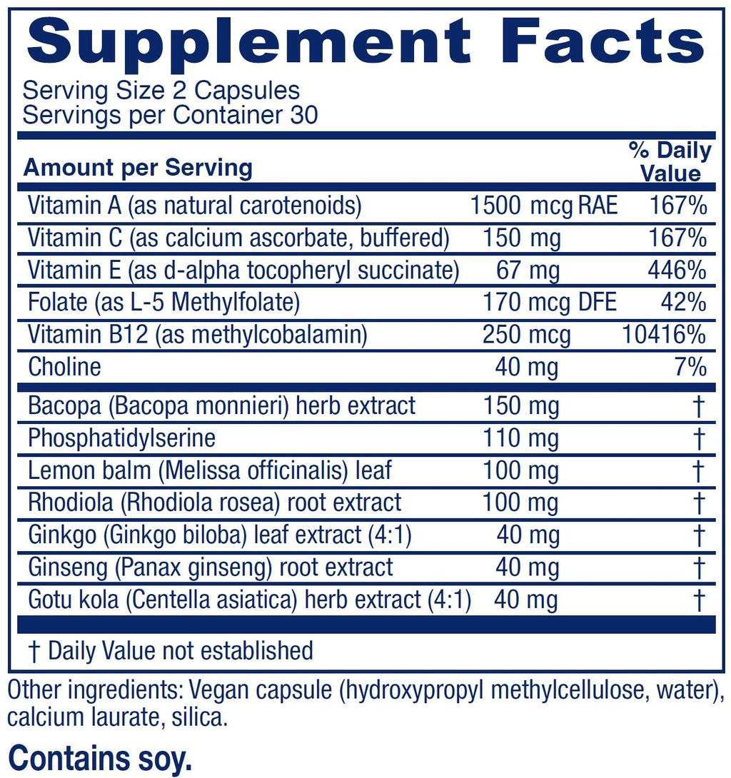 Vitanica MindBlend, Brain Support, Vegan, 60 Capsules - TrustMedUSA