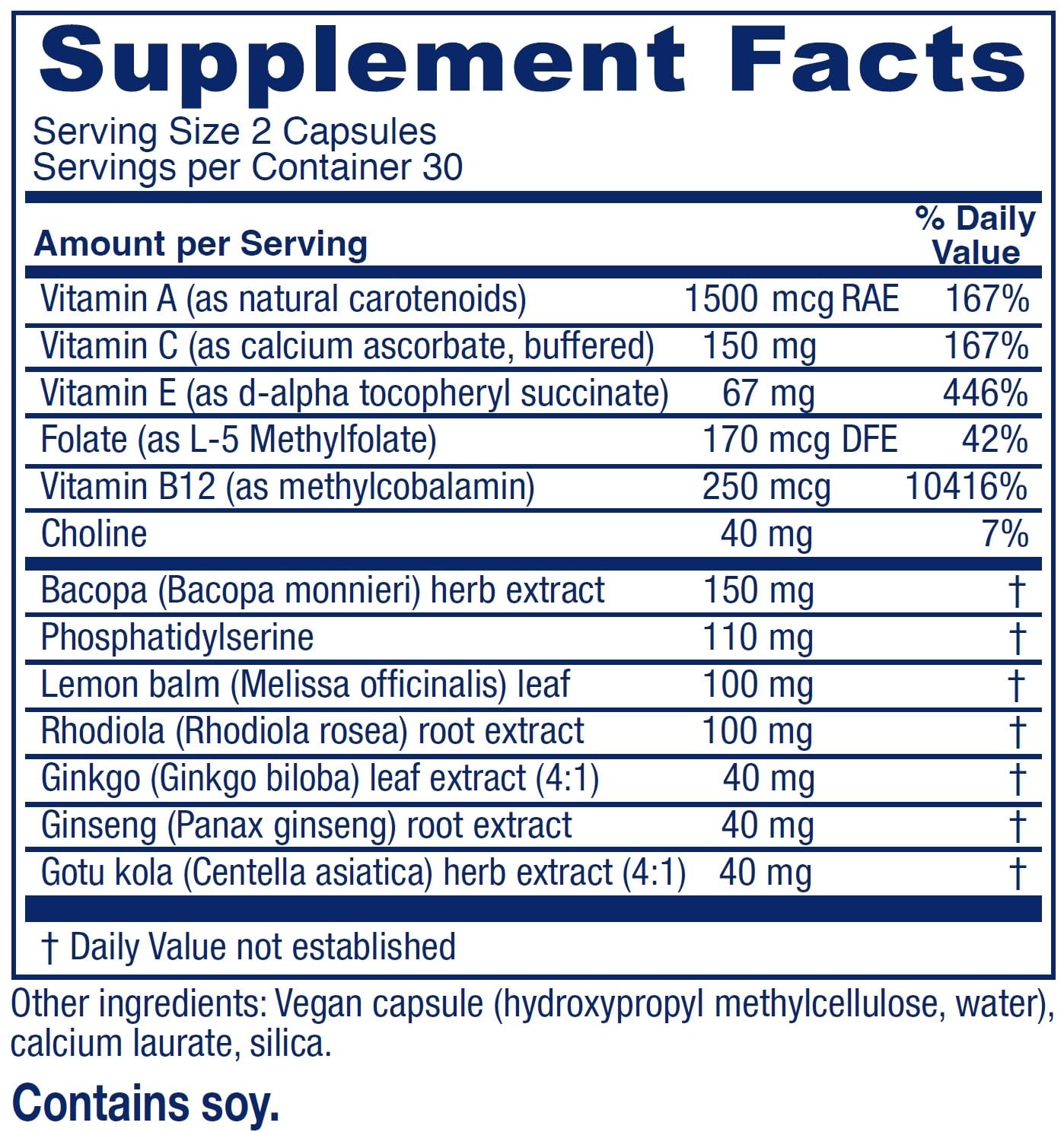 Vitanica MindBlend, Brain Support, Vegan, 60 Capsules - TrustMedUSA