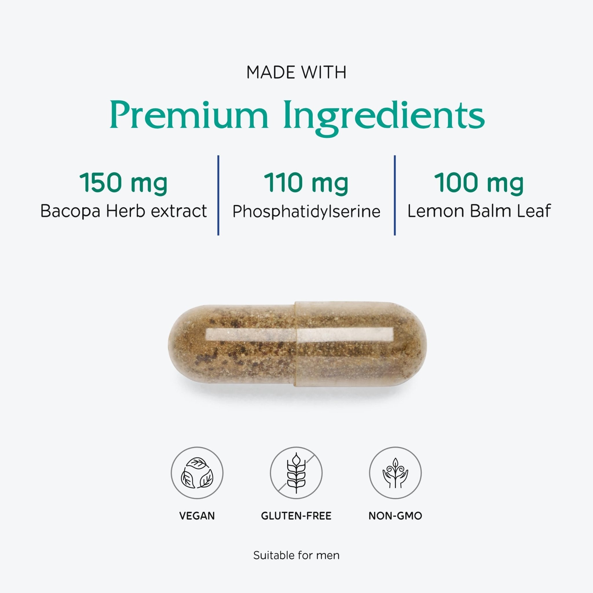 Vitanica MindBlend, Brain Support, Vegan, 60 Capsules - TrustMedUSA
