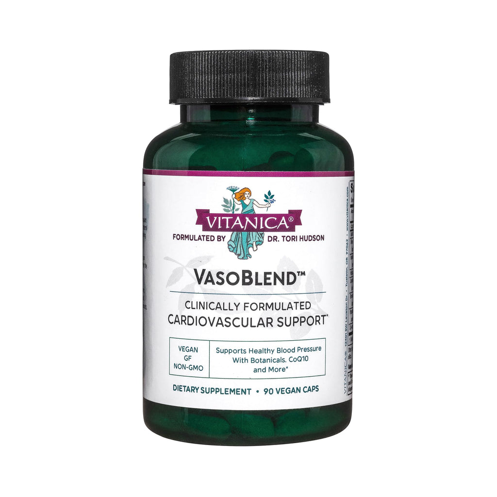 Vitanica VasoBlend - Heart Health Supplement with Folic Acid, Magnesium, CoQ10 & Terminalia Arjuna Bark - Heart Health Supplement - Consumer Line - 90 Vegan Caps - TrustMedUSA