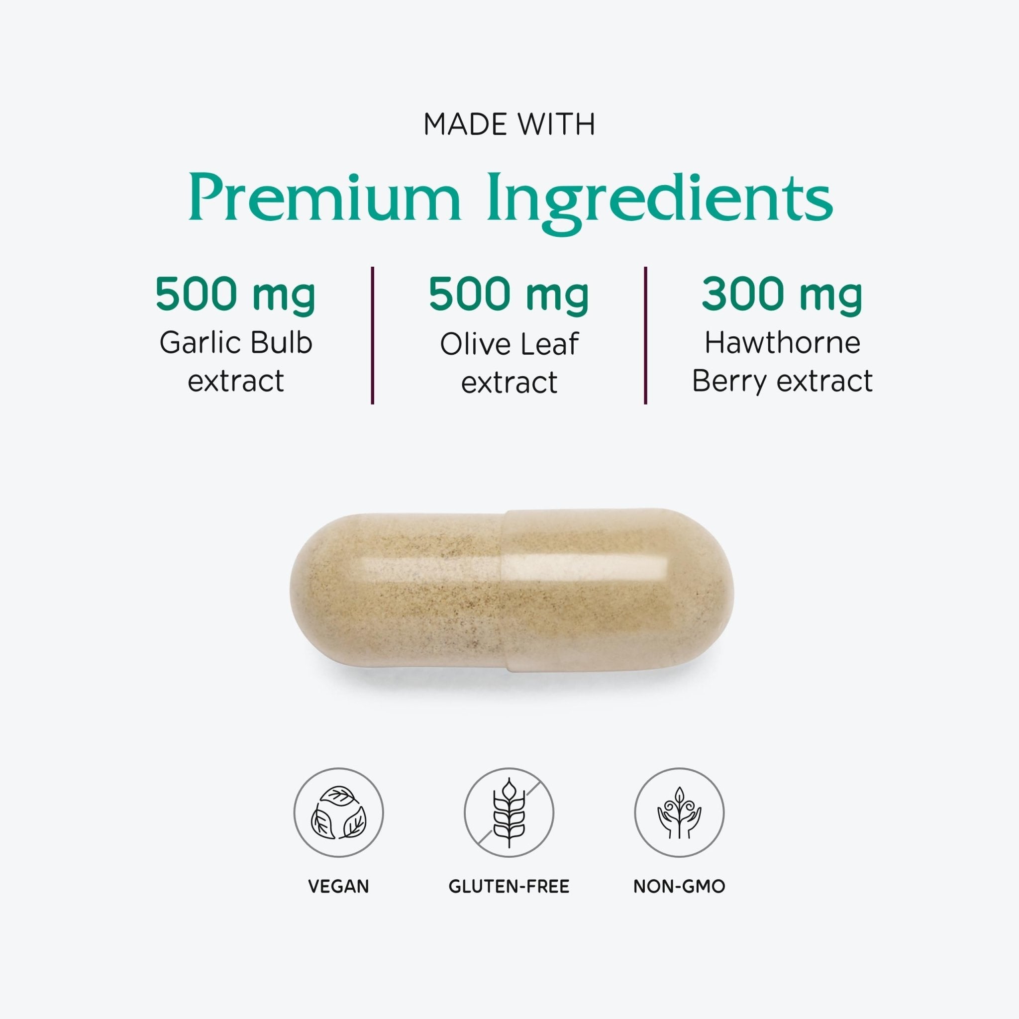 Vitanica VasoBlend - Heart Health Supplement with Folic Acid, Magnesium, CoQ10 & Terminalia Arjuna Bark - Heart Health Supplement - Consumer Line - 90 Vegan Caps - TrustMedUSA