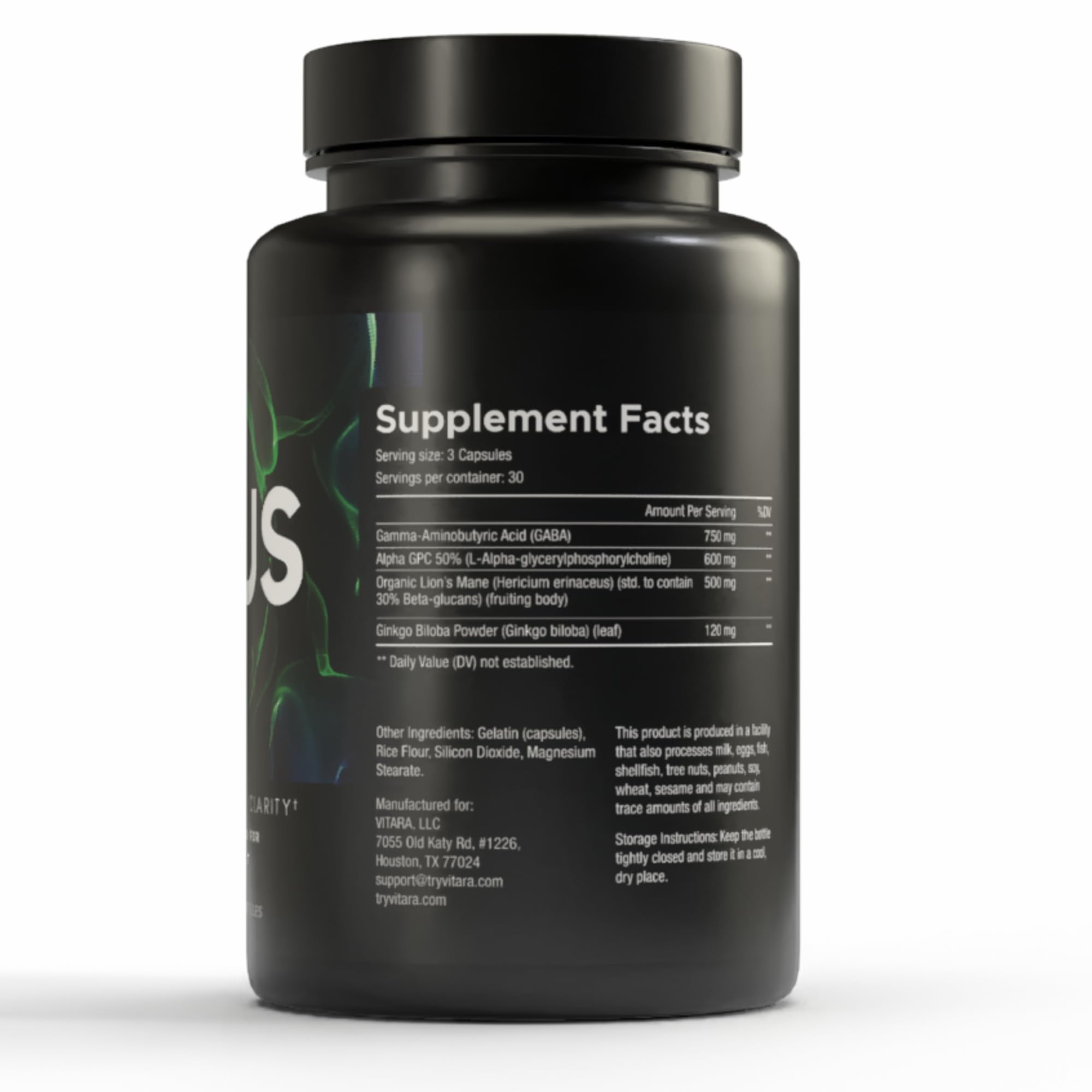 VITARA Focus First– Calm, Clear, Mental Focus Nootropic | Brain Support with Alpha GPC, Lion's Mane, GABA & Ginkgo Biloba - TrustMedUSA