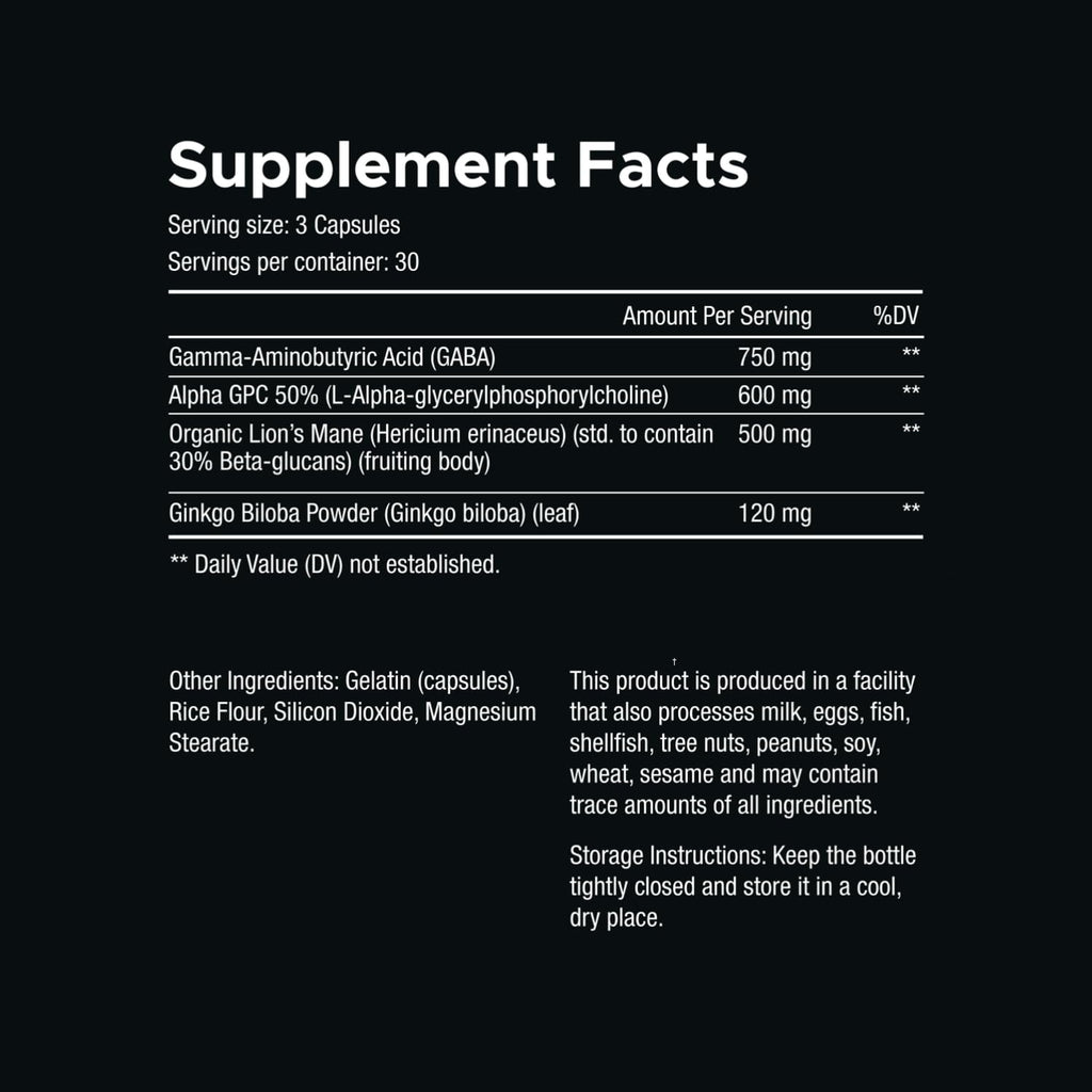 VITARA Focus First– Calm, Clear, Mental Focus Nootropic | Brain Support with Alpha GPC, Lion's Mane, GABA & Ginkgo Biloba - TrustMedUSA