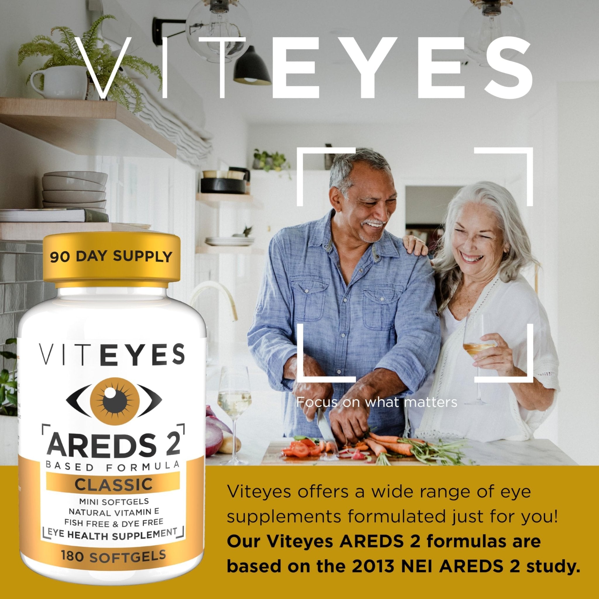 Viteyes AREDS 2 Classic Macular Health Formula Softgels, Eye Health Vitamin to Support Macular Health, Lower Zinc, Eye Vitamins, Macular Vitamins, Beta-Carotene Free, 180 Softgels - TrustMedUSA