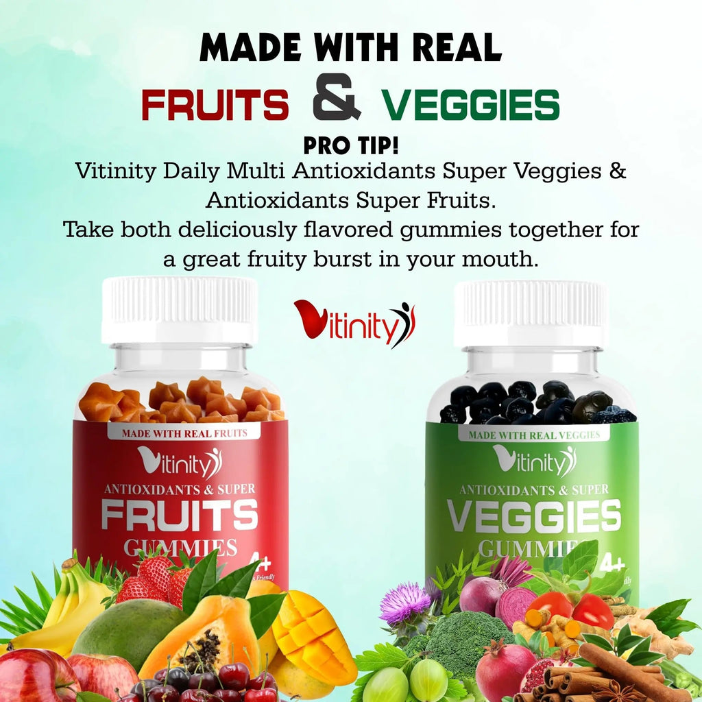 VITINITY Made with Real Fruit-Real Veggie Gummies-Superfood Vegetable Vitamin Sup - TrustMedUSA