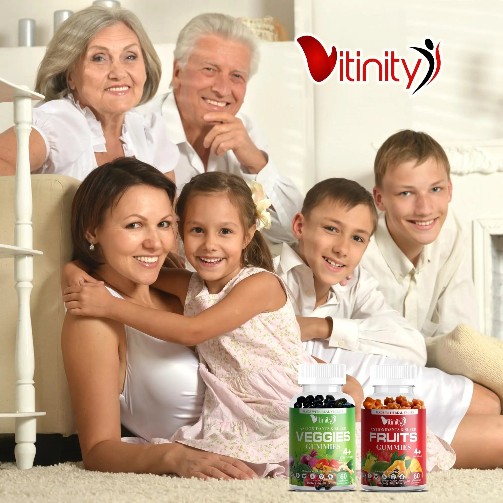 VITINITY Made with Real Fruit-Real Veggie Gummies-Superfood Vegetable Vitamin Sup - TrustMedUSA