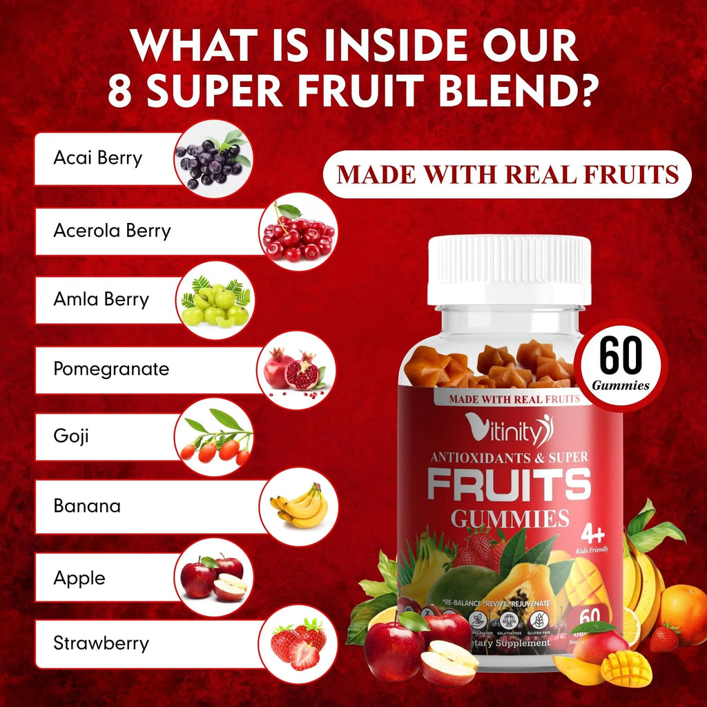 VITINITY Made with Real Super Fruits Delicious Gummy Supplement,Men,Women & Kids - TrustMedUSA