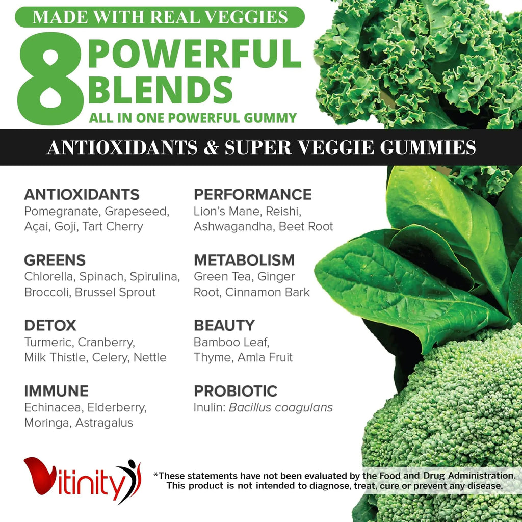 VITINITY Made with Real Super Veggies Delicious Gummy Supplement,Men,Women & Kids - TrustMedUSA