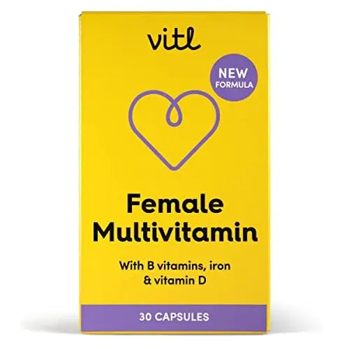 Vitl Female Multivitamin & Minerals Supplement - 30 Vegan Capsules - 21 Essential Active - TrustMedUSA