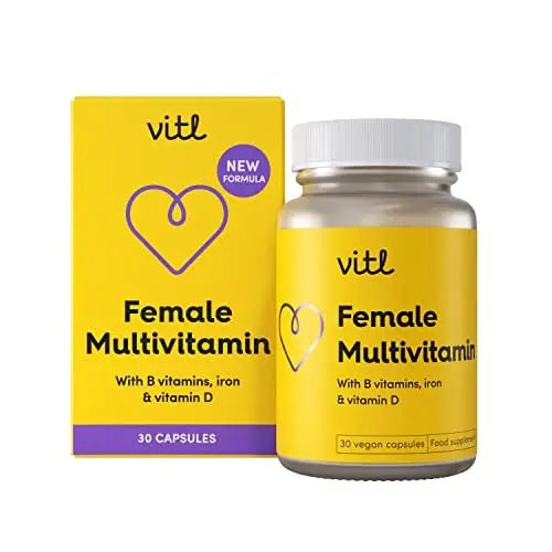 Vitl Female Multivitamin & Minerals Supplement - 30 Vegan Capsules - 21 Essential Active - TrustMedUSA