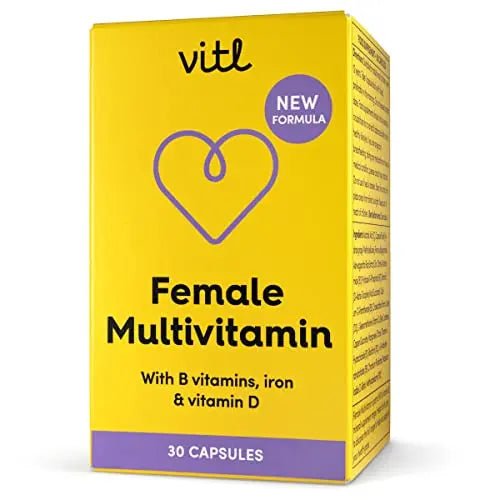 Vitl Female Multivitamin & Minerals Supplement - 30 Vegan Capsules - 21 Essential Active - TrustMedUSA