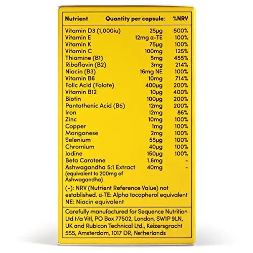 Vitl Female Multivitamin & Minerals Supplement - 30 Vegan Capsules - 21 Essential Active - TrustMedUSA