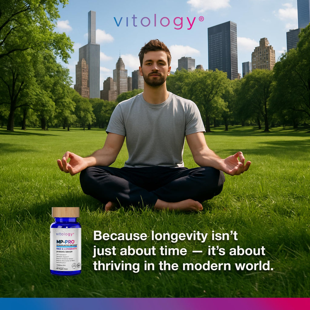 Vitology MP-PRO Microplastics Defense | 15 Billion CFU Probiotic + Antioxidant Blend | NMN, NAC, Glutathione, Resveratrol & Charcoal | Supports Cellular Detox, Longevity & Gut Health – 60 Capsules - TrustMedUSA