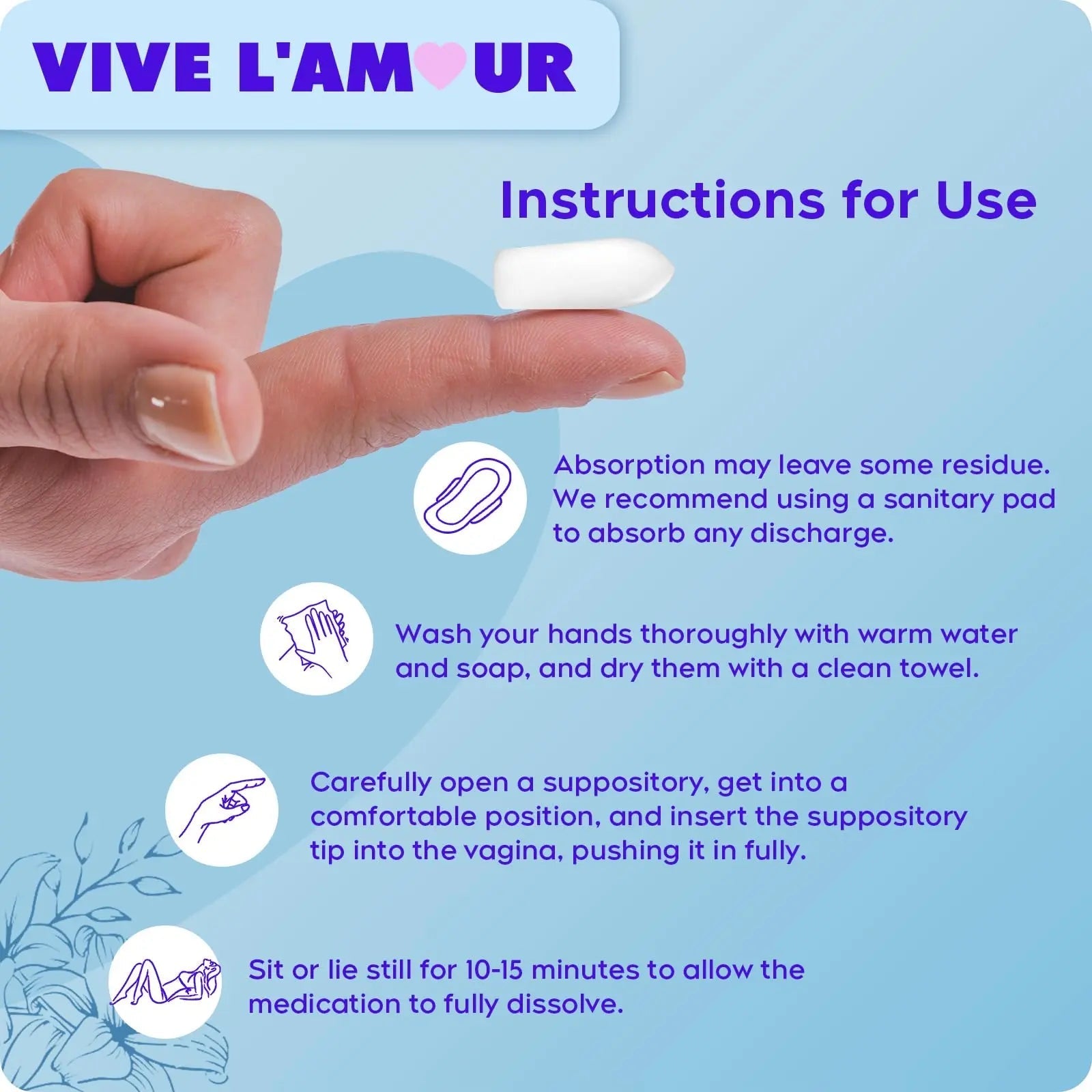 Vive L'Amour 15mg Hyaluronic Acid Vaginal Suppositories (2-Pack, 24 Count), Vaginal Moisturizer, Continuous Hydration, Relieves Vaginal Dryness, Restores Natural Softness & Elasticity, Vaginal Health - TrustMedUSA