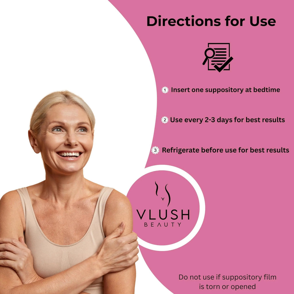 VLUSH Vaginal Moisturizer Suppositories - Deep Hydration with Hyaluronic Acid for Vaginal Dryness, Menopause Support & Daily Comfort, Made in FDA Registered Facility - Hormone-Free (10 Count) - TrustMedUSA