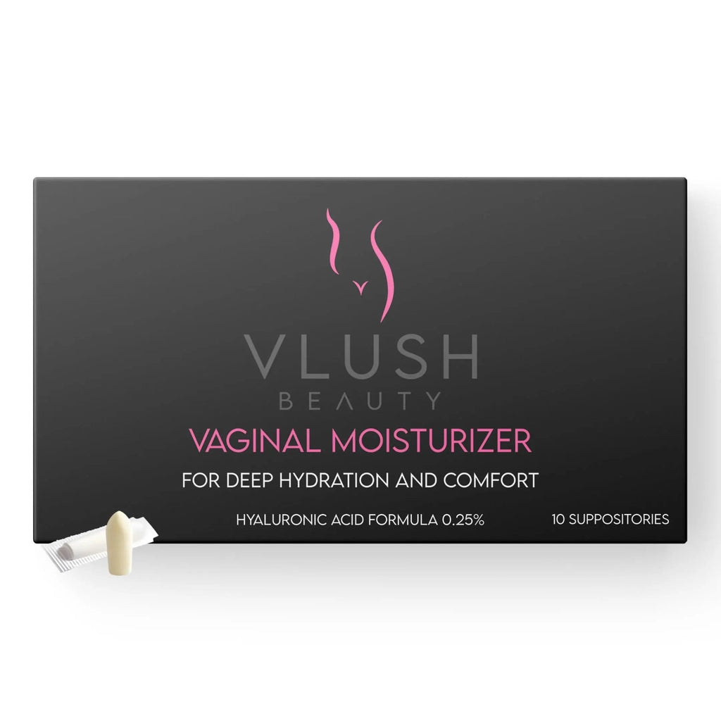 VLUSH Vaginal Moisturizer Suppositories - Deep Hydration with Hyaluronic Acid for Vaginal Dryness, Menopause Support & Daily Comfort, Made in FDA Registered Facility - Hormone-Free (10 Count) - TrustMedUSA