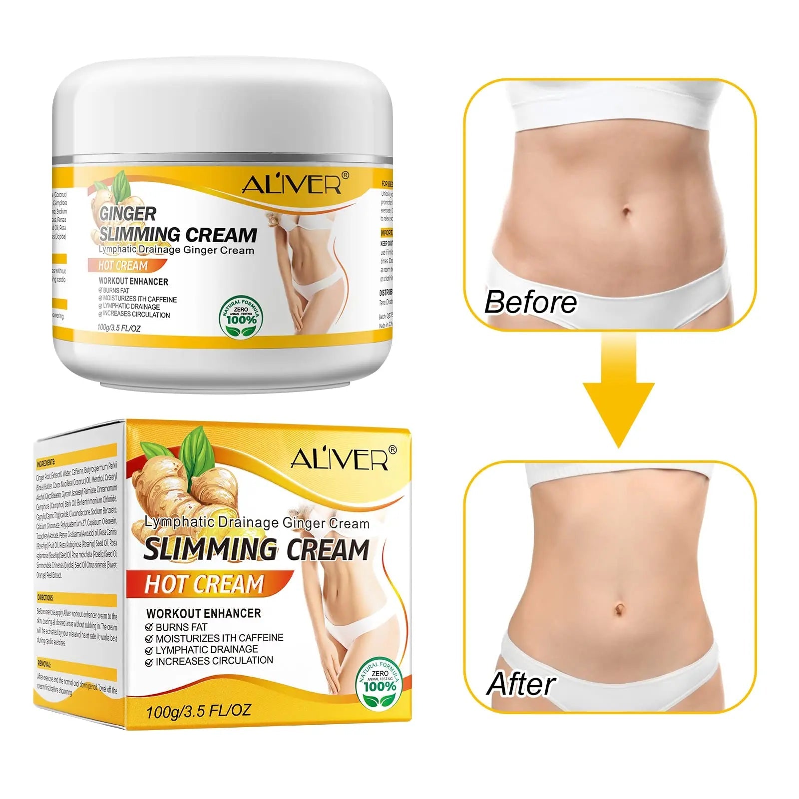 VOGSIG Anti Cellulite Slimming Cream Gel, Hot Cream, Ginger Fat Burning Weight Loss Full - TrustMedUSA