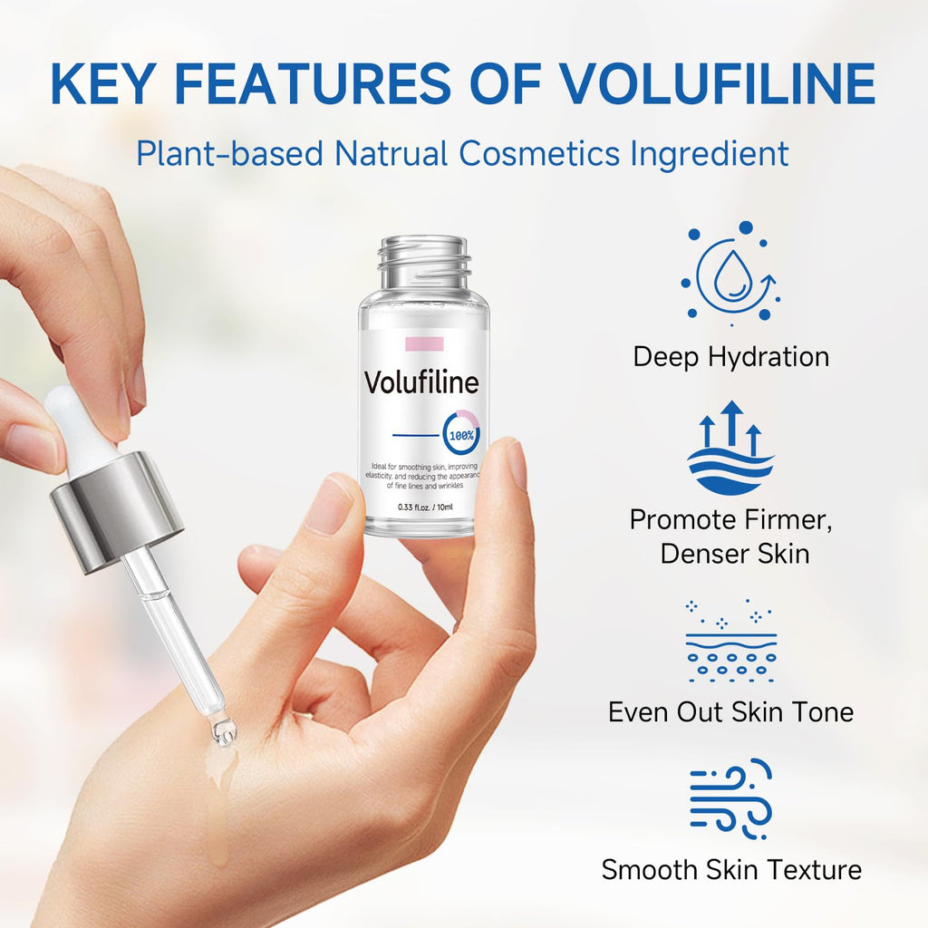 Volufiline Serum, Volufiline Under Eye Serum, Cosmetic Grade Ampoule for Skin Elasticity Improvement, Face & Body Fine Lines, Hydrating Texture, 10ml*2 - TrustMedUSA