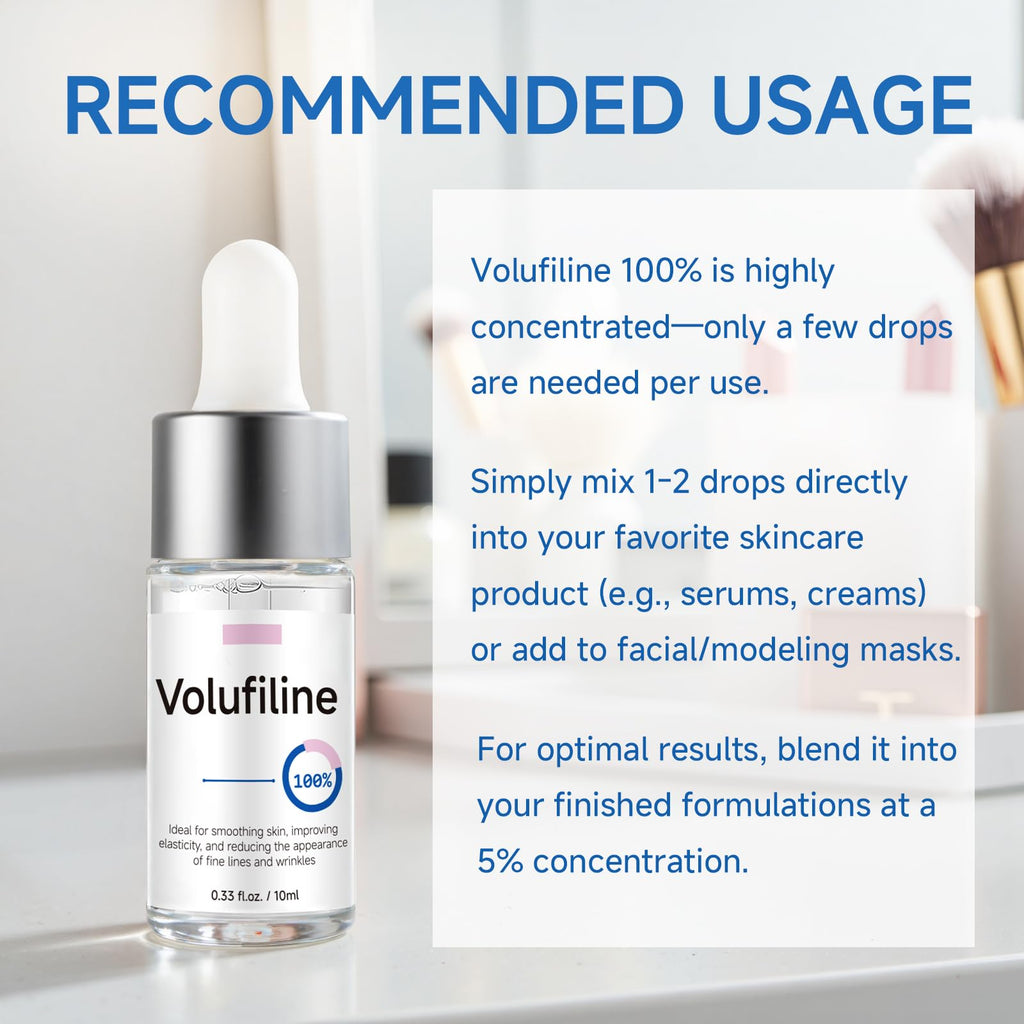 Volufiline Serum, Volufiline Under Eye Serum, Cosmetic Grade Ampoule for Skin Elasticity Improvement, Face & Body Fine Lines, Hydrating Texture, 10ml*2 - TrustMedUSA