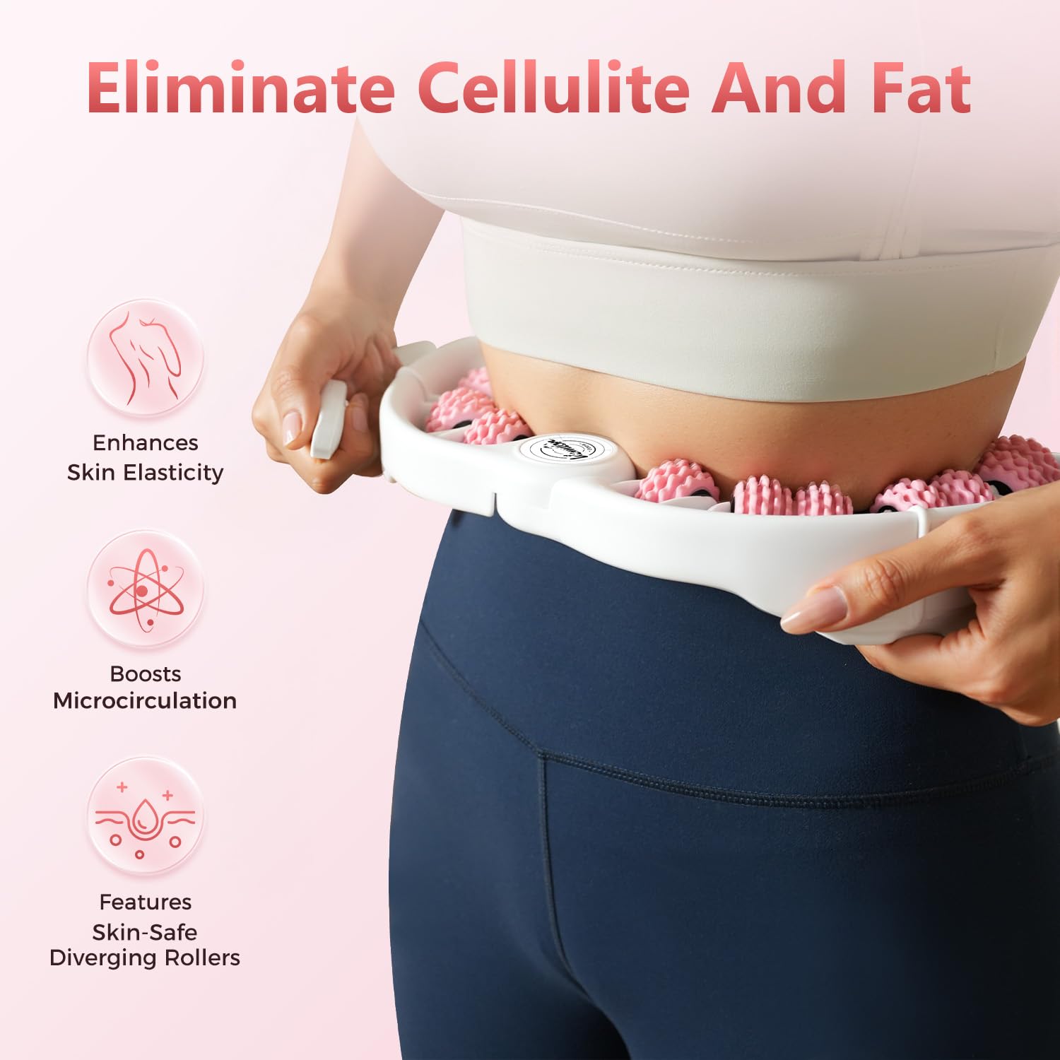 VOMLOR Cellulite Massage Roller - Lymphatic Drainage Tool for Deep Tissue Fascia Massage - Muscle Roller for Legs & Buttocks, Anti-Cellulite Massager for Body Contouring and Skin Smoothing - Maple Wellness Supplements
