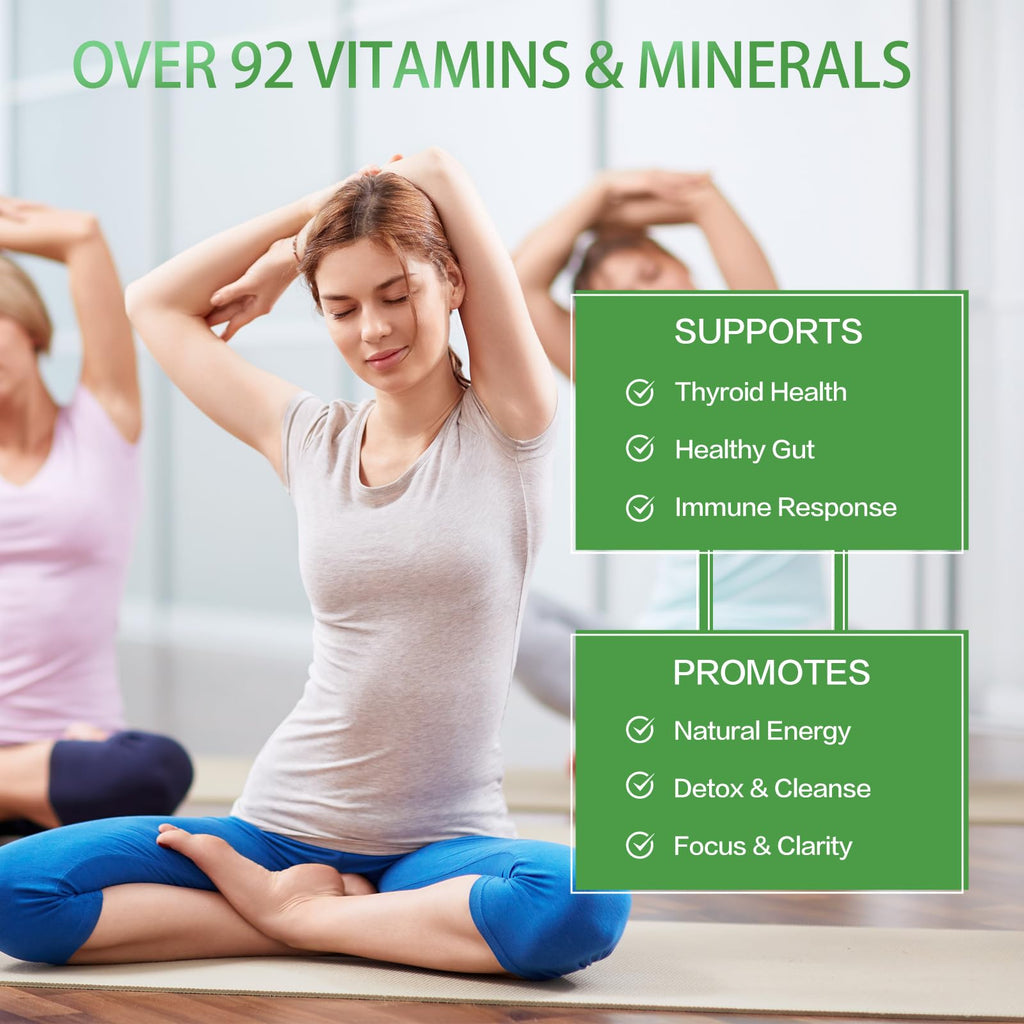 VPKIN Organic Sea Moss Capsules with Bladderwrack,Burdock Root and Black Pepper Extract-Irish SeaMoss Pills 2000mg-Promotes Immune System,Thyroid Support(120 Capsules) - TrustMedUSA