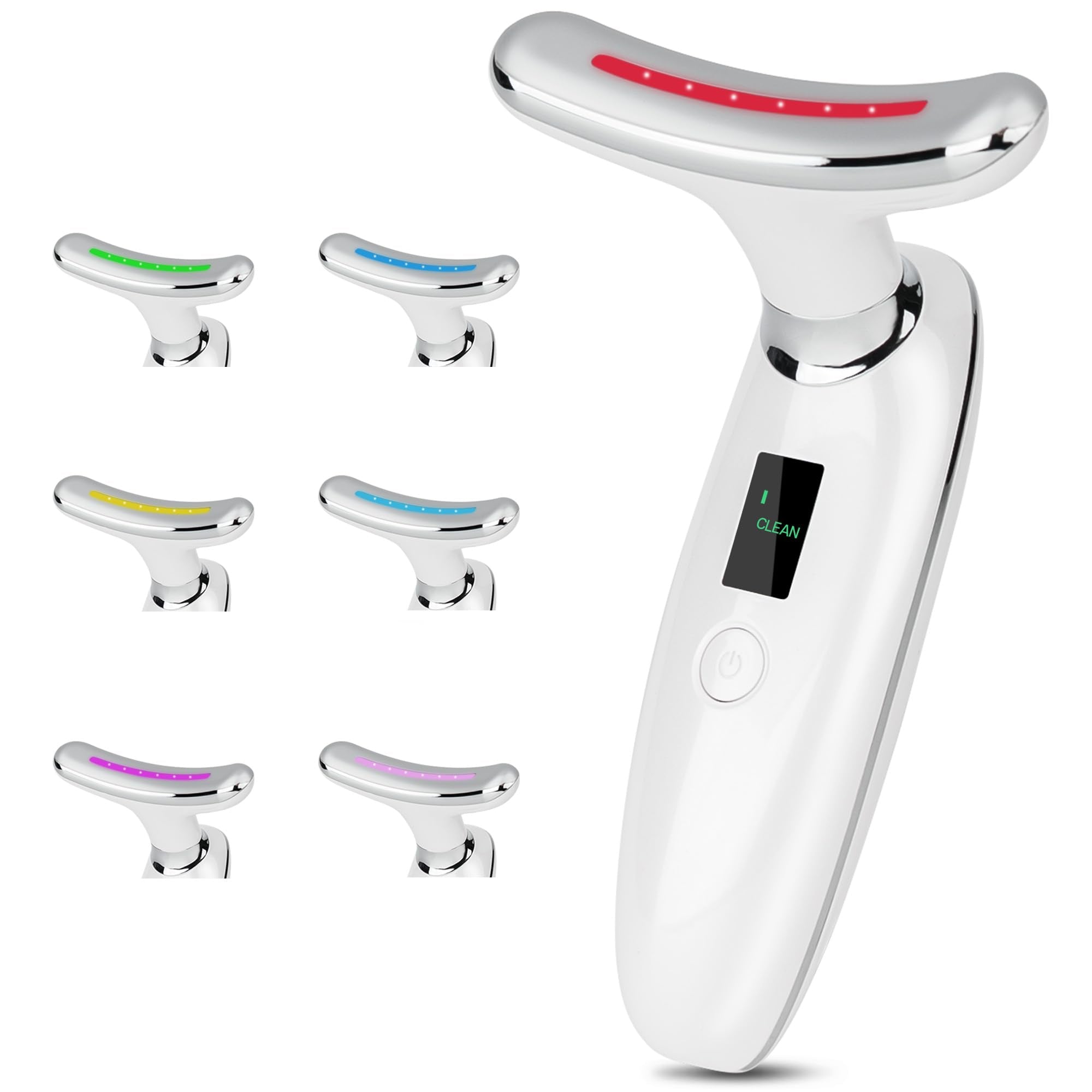 VRAIKO Lilac 7-in-1 Beauty Massager for Face and Neck - Jawline Lifting & Firming - Face Lymphatic Drainage Massager for Anti Aging Wrinkle, Forehead Lines, and Dark Circles, White - Maple Wellness Supplements