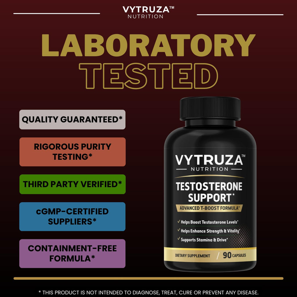 VYTRUZA Nutrition Advanced T-Boost Formula Test Support Capsules, Premium Ingredients, Energy, Strength Support Supplement for Men, 90 Capsules - TrustMedUSA