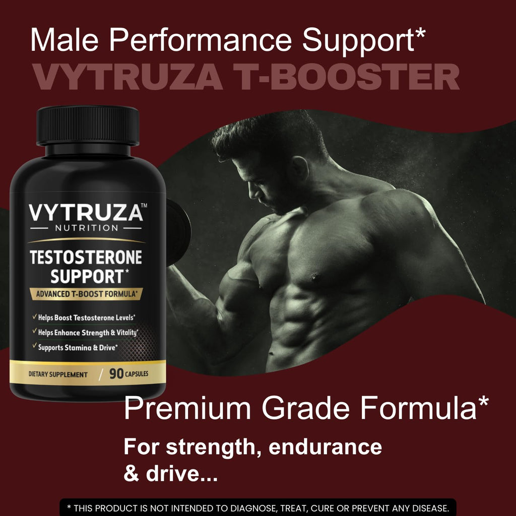 VYTRUZA Nutrition Advanced T-Boost Formula Test Support Capsules, Premium Ingredients, Energy, Strength Support Supplement for Men, 90 Capsules - TrustMedUSA