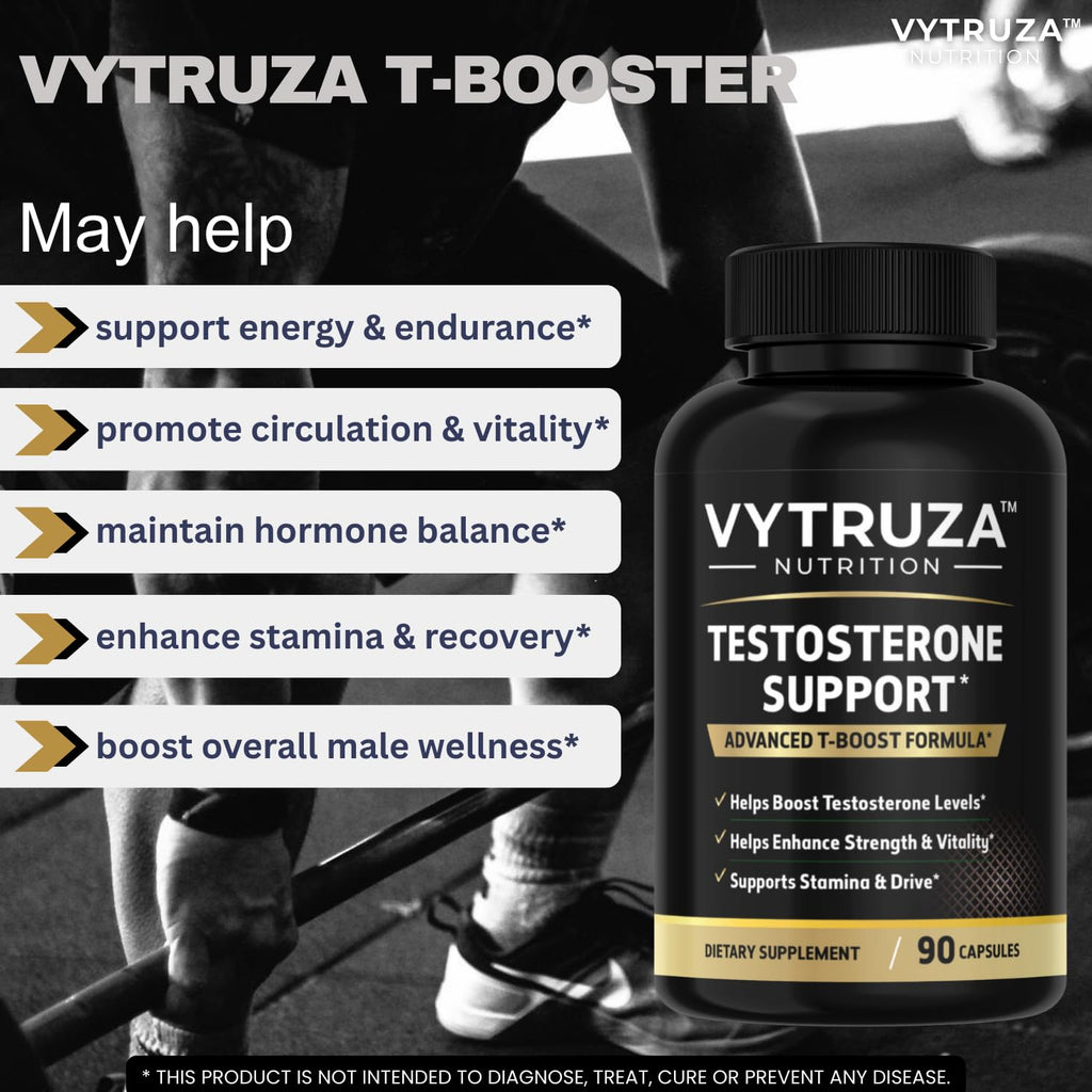VYTRUZA Nutrition Advanced T-Boost Formula Test Support Capsules, Premium Ingredients, Energy, Strength Support Supplement for Men, 90 Capsules - TrustMedUSA