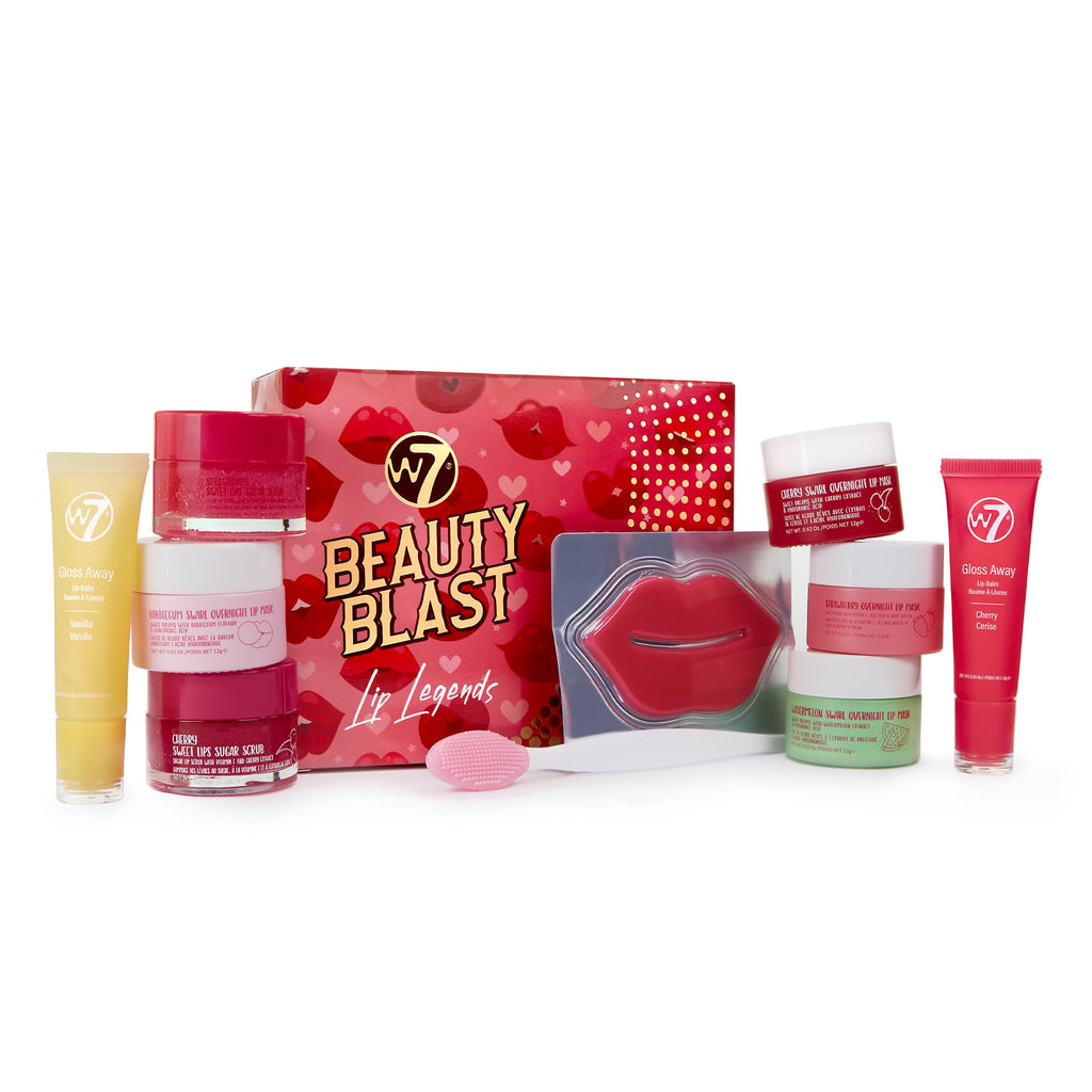 W7 Beauty Blast Lip Legends Sweet Dreams Lip Care Set - Lip Masks, Scrubs, Balms and More – Exclusive W7 Sweet Dreams Flavors Included - TrustMedUSA