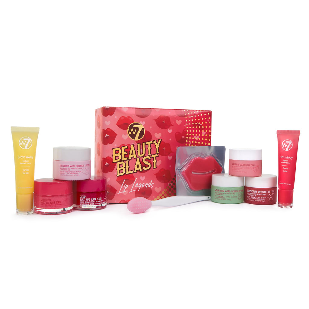 W7 Beauty Blast Lip Legends Sweet Dreams Lip Care Set - Lip Masks, Scrubs, Balms and More – Exclusive W7 Sweet Dreams Flavors Included - TrustMedUSA