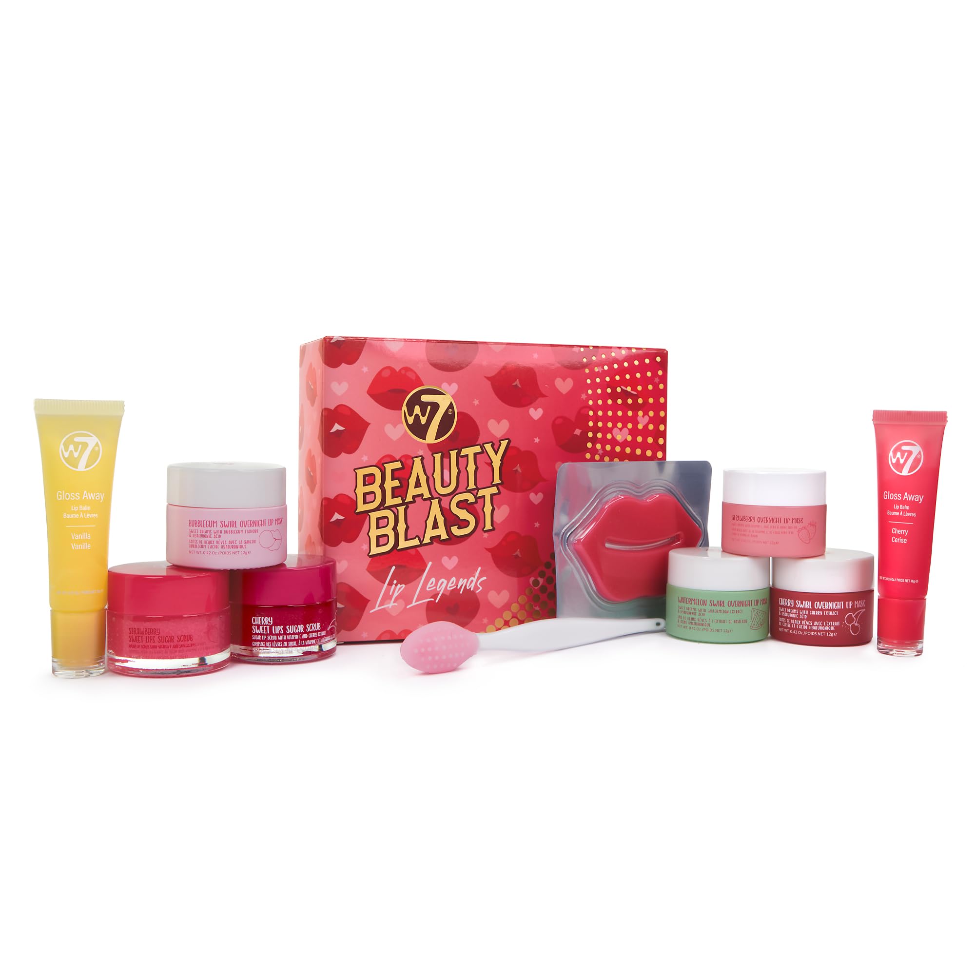 W7 Beauty Blast Lip Legends Sweet Dreams Lip Care Set - Lip Masks, Scrubs, Balms and More – Exclusive W7 Sweet Dreams Flavors Included - TrustMedUSA