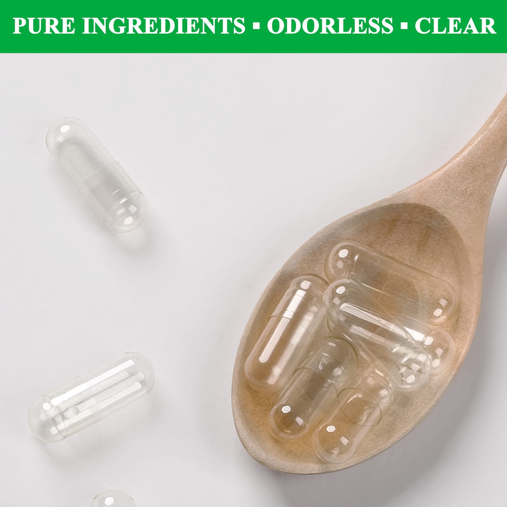 wananfu Size 0 Empty Capsules Vegetarian (100 Count) Bundle with Micro Lab Spoon, Clear Fillable Veggie Pill Capsules Size 0 for Making Your Own Supplements - TrustMedUSA