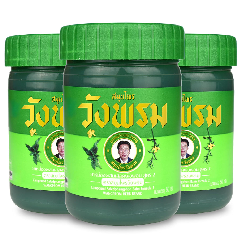Wang Prom Herbal Balm 50g (Pack of 3) (Green) - TrustMedUSA