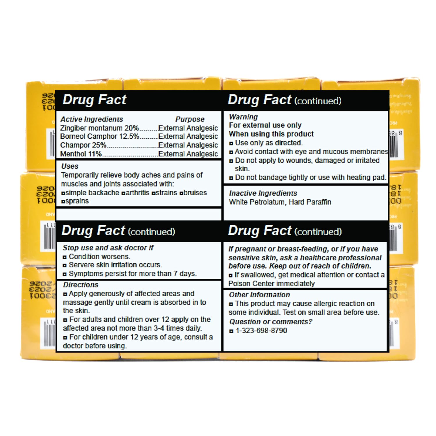 Wang Prom Herbal Balm 5gram Travel Package (Pack of 12) (Yellow) - TrustMedUSA