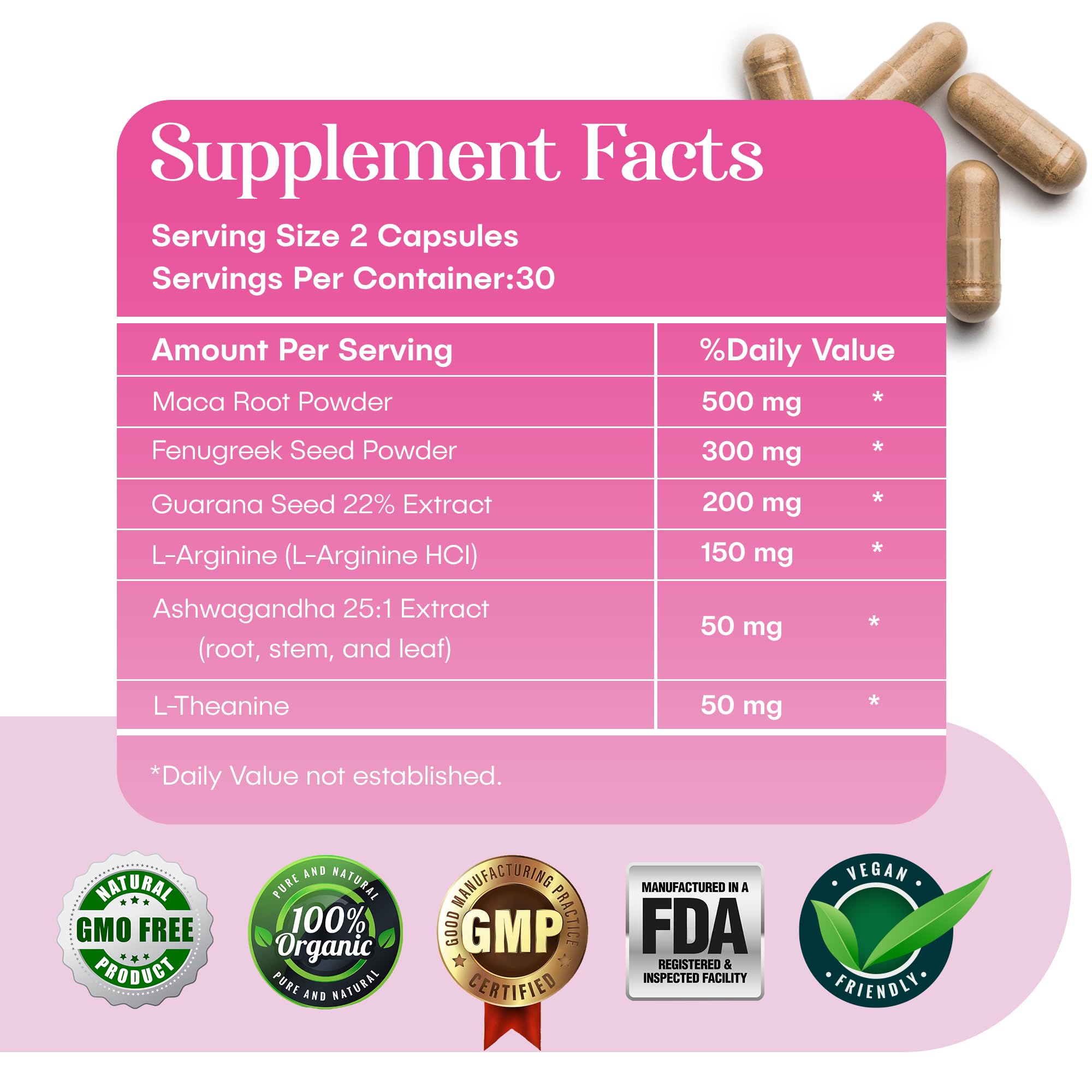 Waòm Wellness Crave – Women’s Desire Booster with Maca, Ashwagandha & L-Theanine – Natural Energy, Mood & Hormone Balance Support – 60 Vegan Capsules - TrustMedUSA