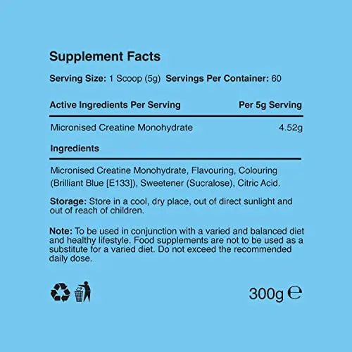 Warrior Creatine Monohydrate Powder – 300g – Micronised for Easy Mixing - TrustMedUSA