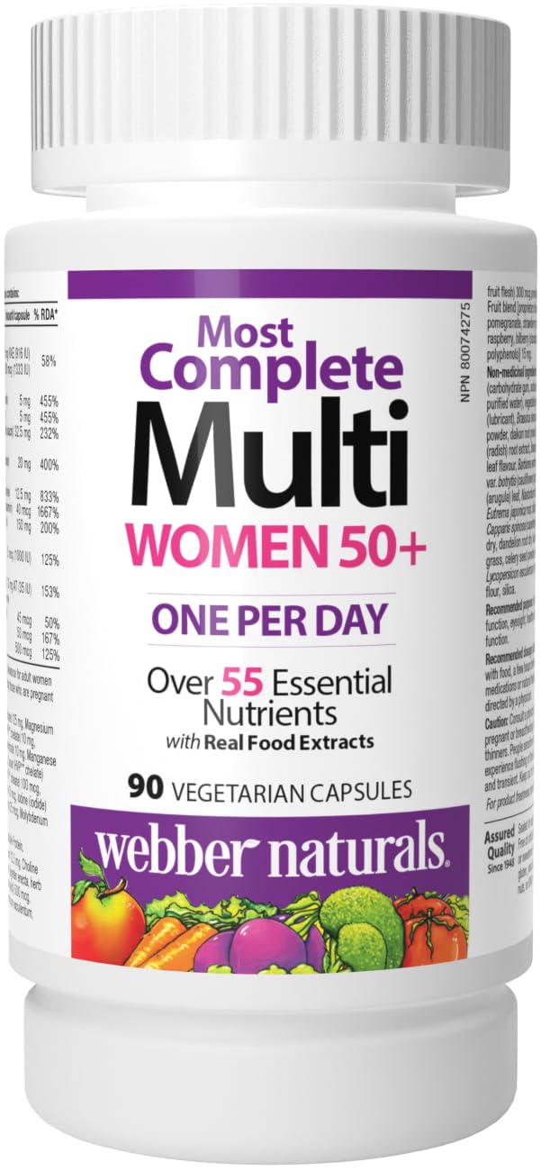 Webber Naturals Women's 50+ Most Complete Multi, 90 Vegetarian Capsules - TrustMedUSA