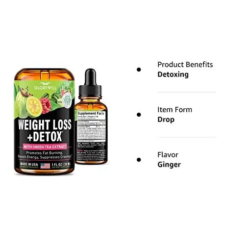 Weight Loss Drops Natural Detox Made in USA - Diet Drops for Fat Loss - Effective Appetite - TrustMedUSA