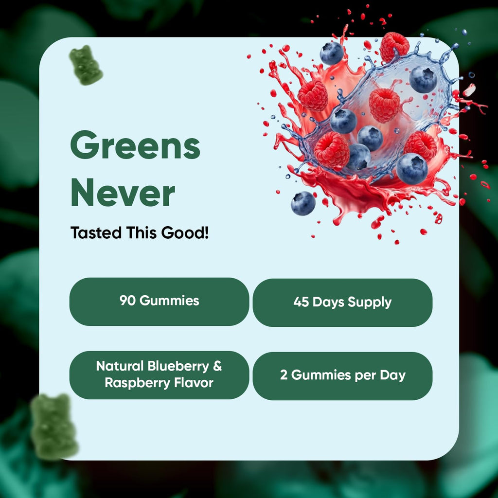WeightWorld Super Greens Gummies - Energy, Immunity & Digestion - 45-Day Supply - Vegan Daily Greens Supplements (Moringa, Broccoli, Spinach) - Added Vitamins & Minerals - 90 Superfood Gummies - TrustMedUSA