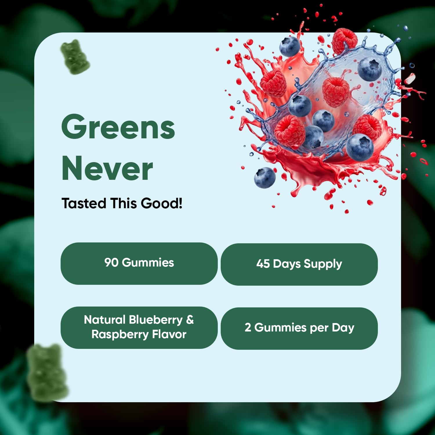 WeightWorld Super Greens Gummies - Energy, Immunity & Digestion - 45-Day Supply - Vegan Daily Greens Supplements (Moringa, Broccoli, Spinach) - Added Vitamins & Minerals - 90 Superfood Gummies - TrustMedUSA