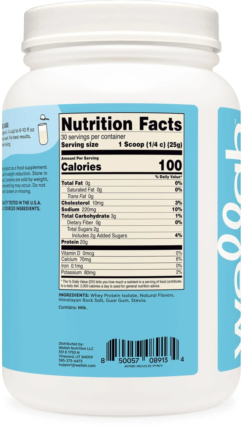 Wellah Your Whey (30 Servings, Vanilla) - Whey Protein Isolate Protein - TrustMedUSA