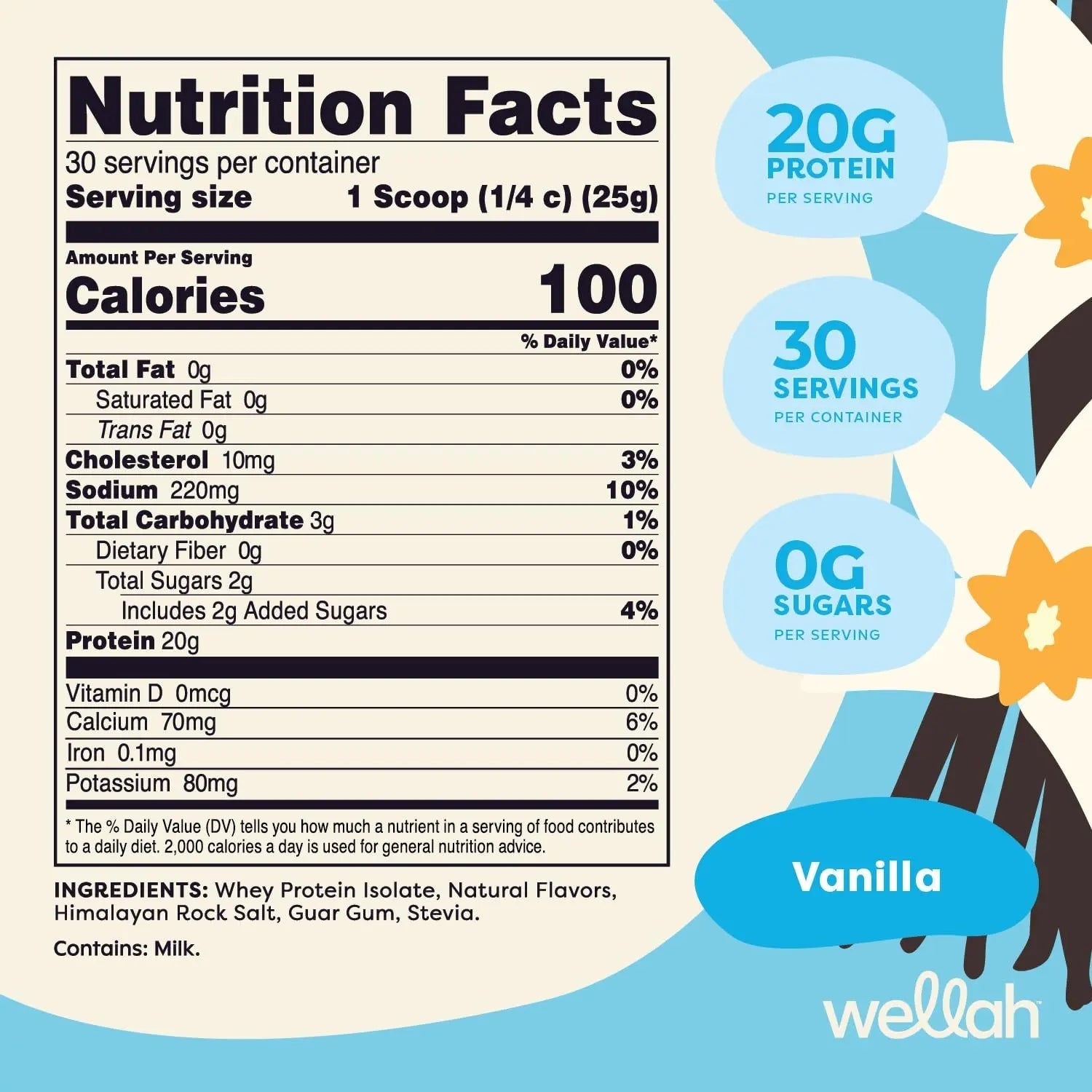 Wellah Your Whey (30 Servings, Vanilla) - Whey Protein Isolate Protein - TrustMedUSA