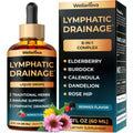 Wellanova Lymphatic Drainage Supplement - Organic Liquid Drops for Lymphatic Support & Detox - 8-in-1 Herbal Blend - Lymphatic Cleanse Complex with Burdock, Dandelion, Elderberry - 2 fl oz - Maple Wellness Supplements