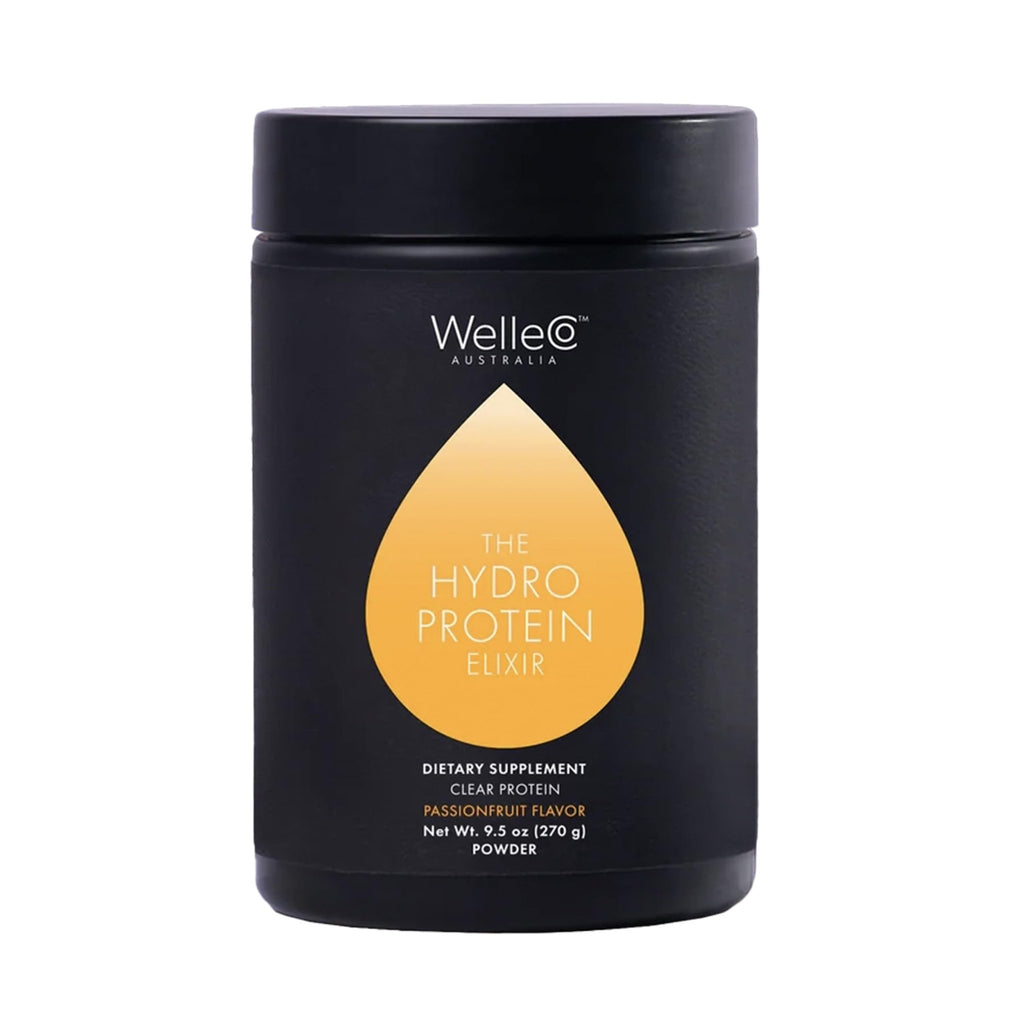 WelleCo HydroProtein Elixir, Potassium Electrolyte Powder with 15g Vegan Protein for Energy, Healthy Hair, Skin & Nails, Easy to Digest Powdered Electrolytes, Passionfruit, 9.5oz Jar - TrustMedUSA