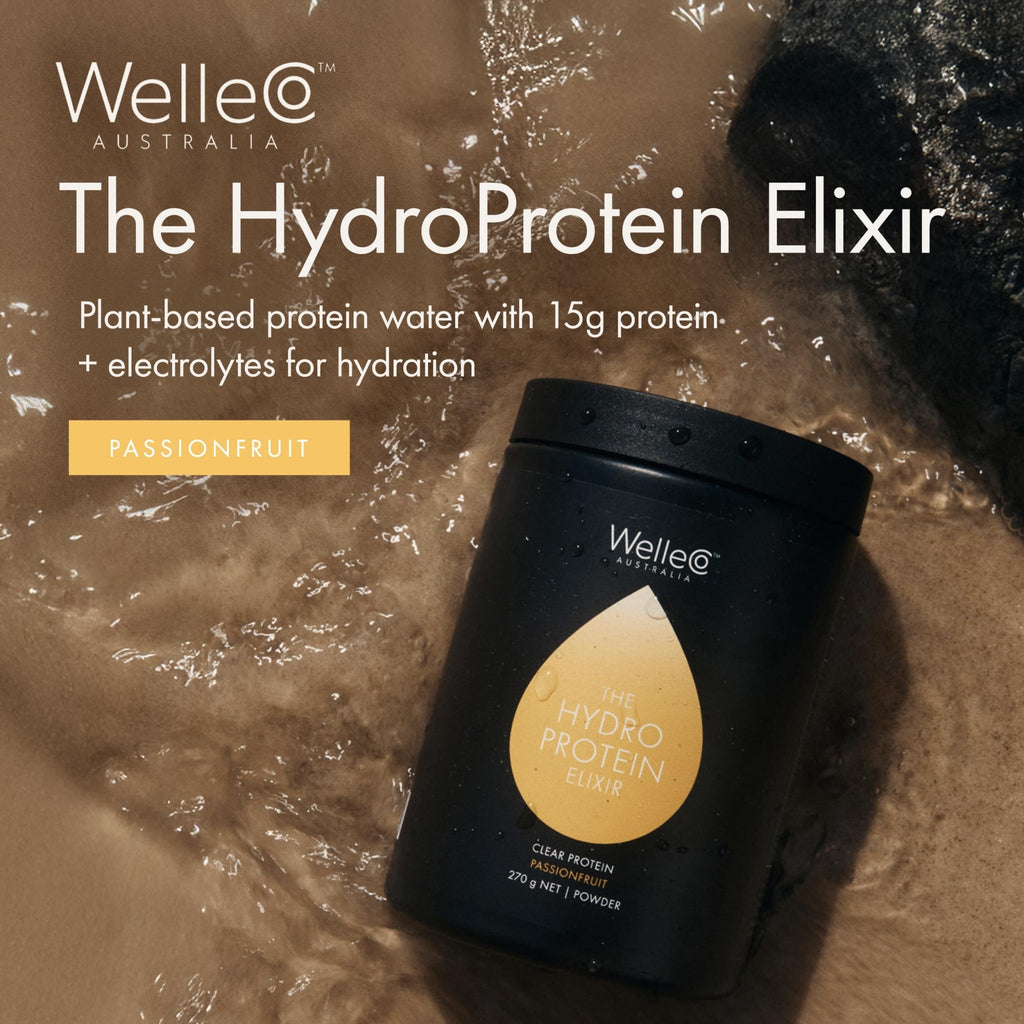 WelleCo HydroProtein Elixir, Potassium Electrolyte Powder with 15g Vegan Protein for Energy, Healthy Hair, Skin & Nails, Easy to Digest Powdered Electrolytes, Passionfruit, 9.5oz Jar - TrustMedUSA