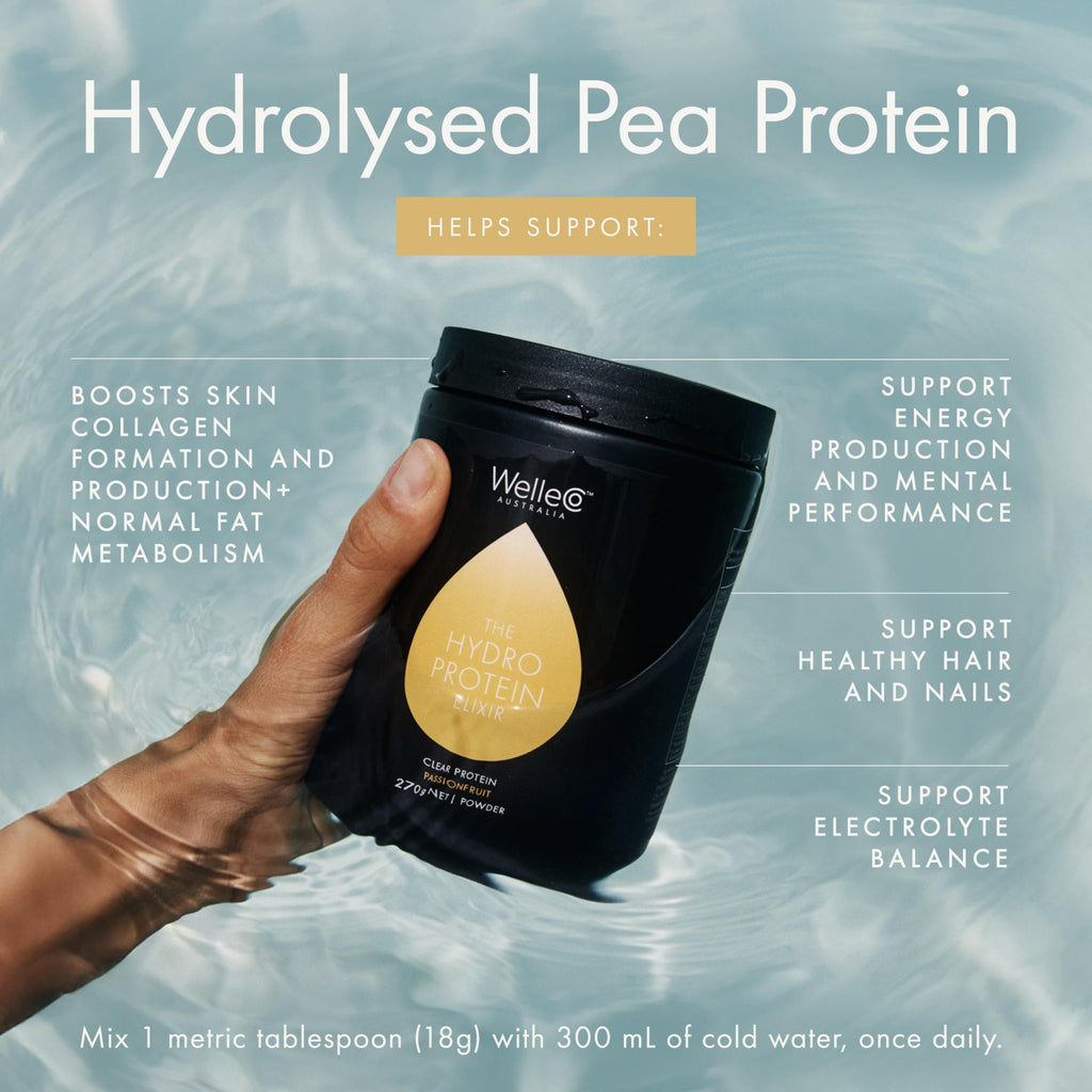 WelleCo HydroProtein Elixir, Potassium Electrolyte Powder with 15g Vegan Protein for Energy, Healthy Hair, Skin & Nails, Easy to Digest Powdered Electrolytes, Passionfruit, 9.5oz Jar - TrustMedUSA