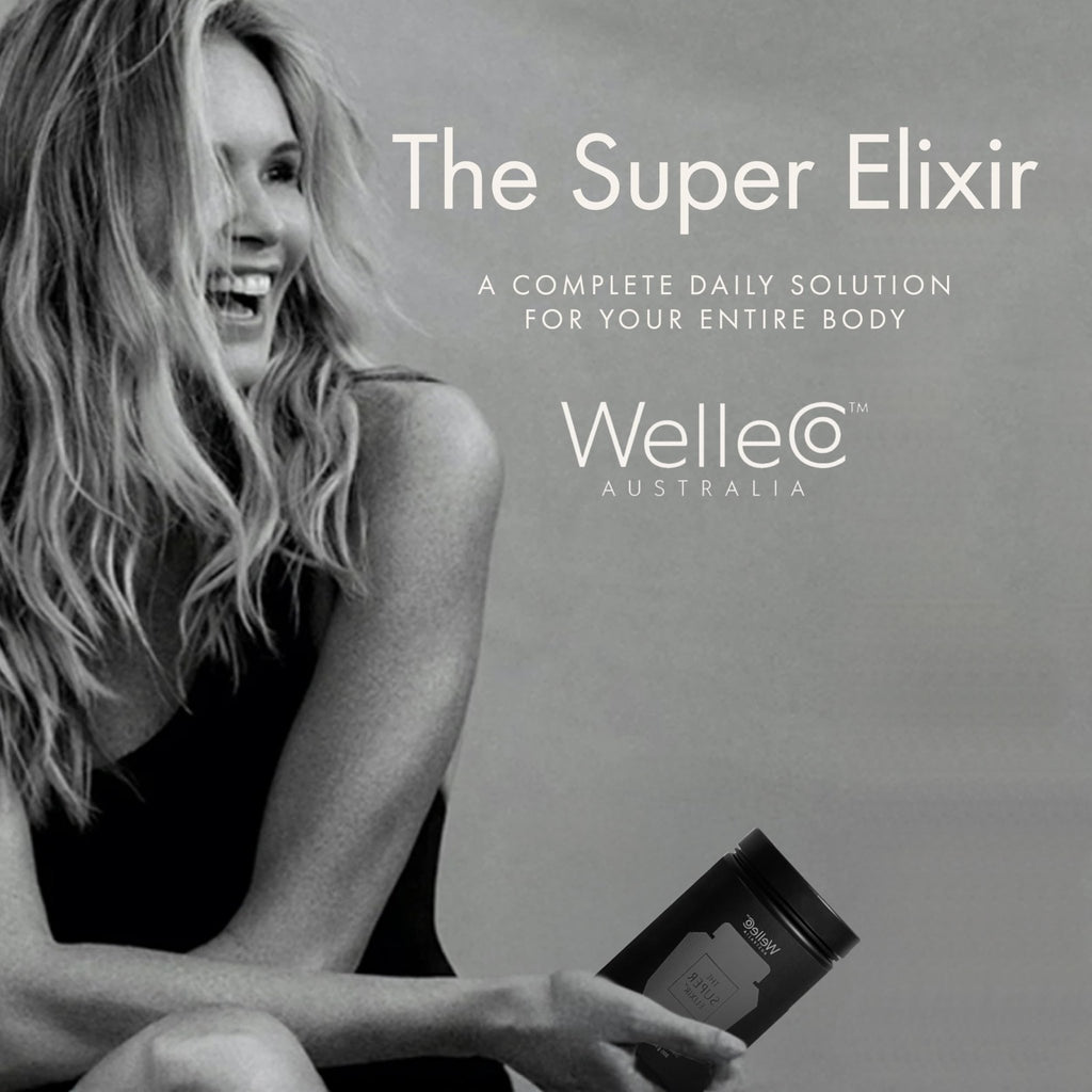 WelleCo The Super Elixir Daily Greens Powder, Probiotic Drink Mix with Whole Foods, Gluten Free, Vegan Gut Health Powder, Energy, Immunity, Healthy Skin, Hair & Nails (Jar, Blood Orange) - TrustMedUSA