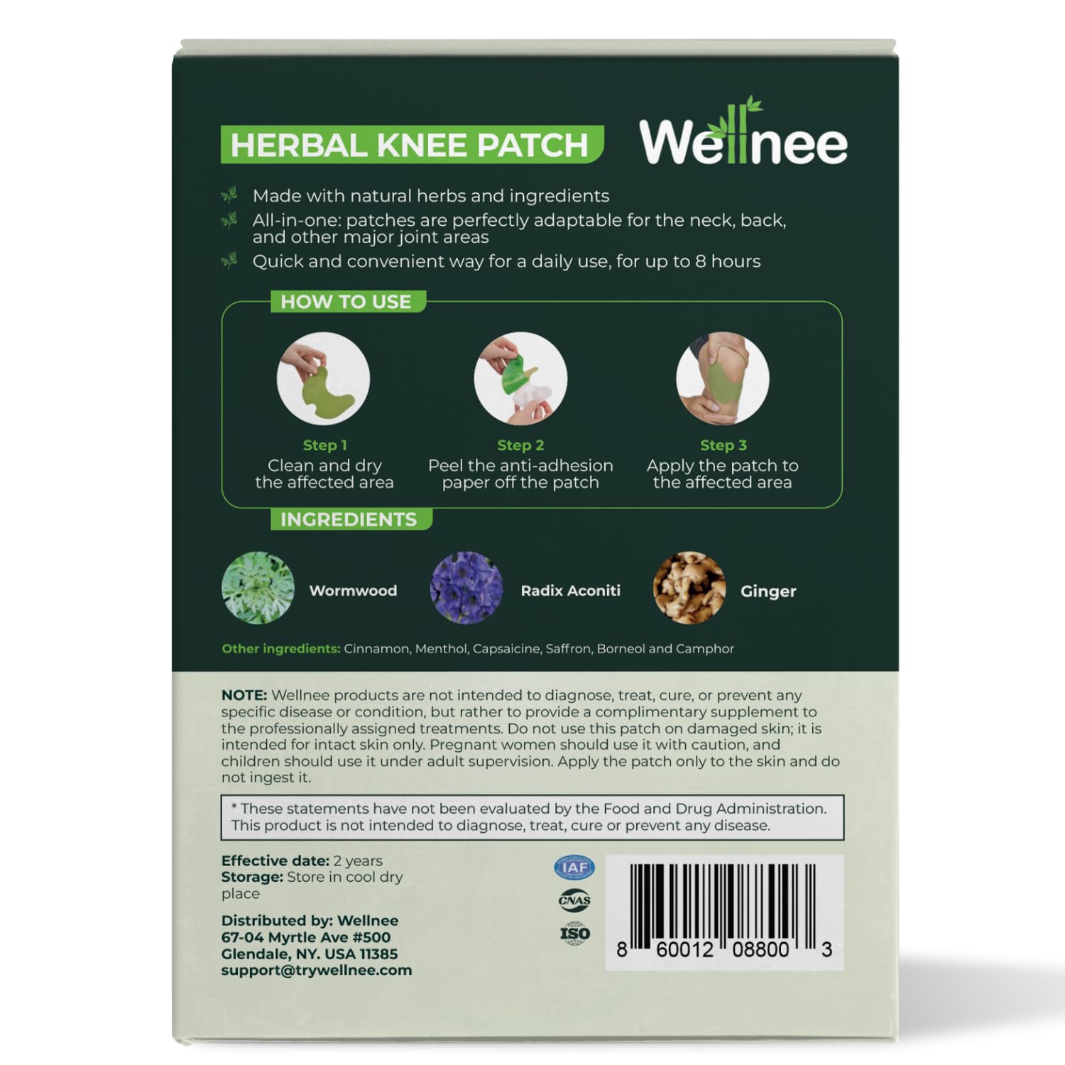 Wellnee Knee & Joint Wellness Bundle – Herbal Patches (10 pcs) & Support Capsules (90 servings) - TrustMedUSA